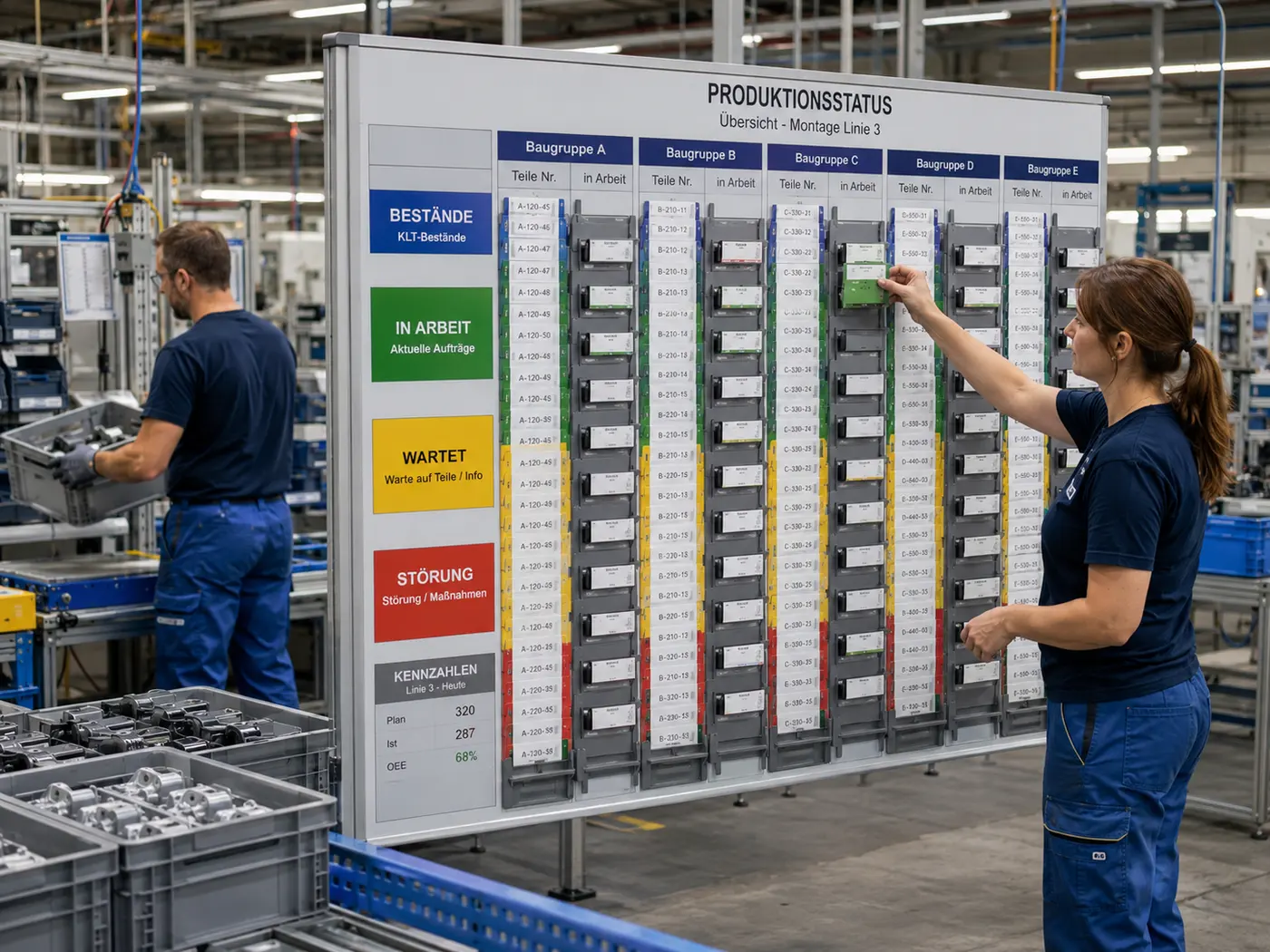 Kanban-Board in der Produktion