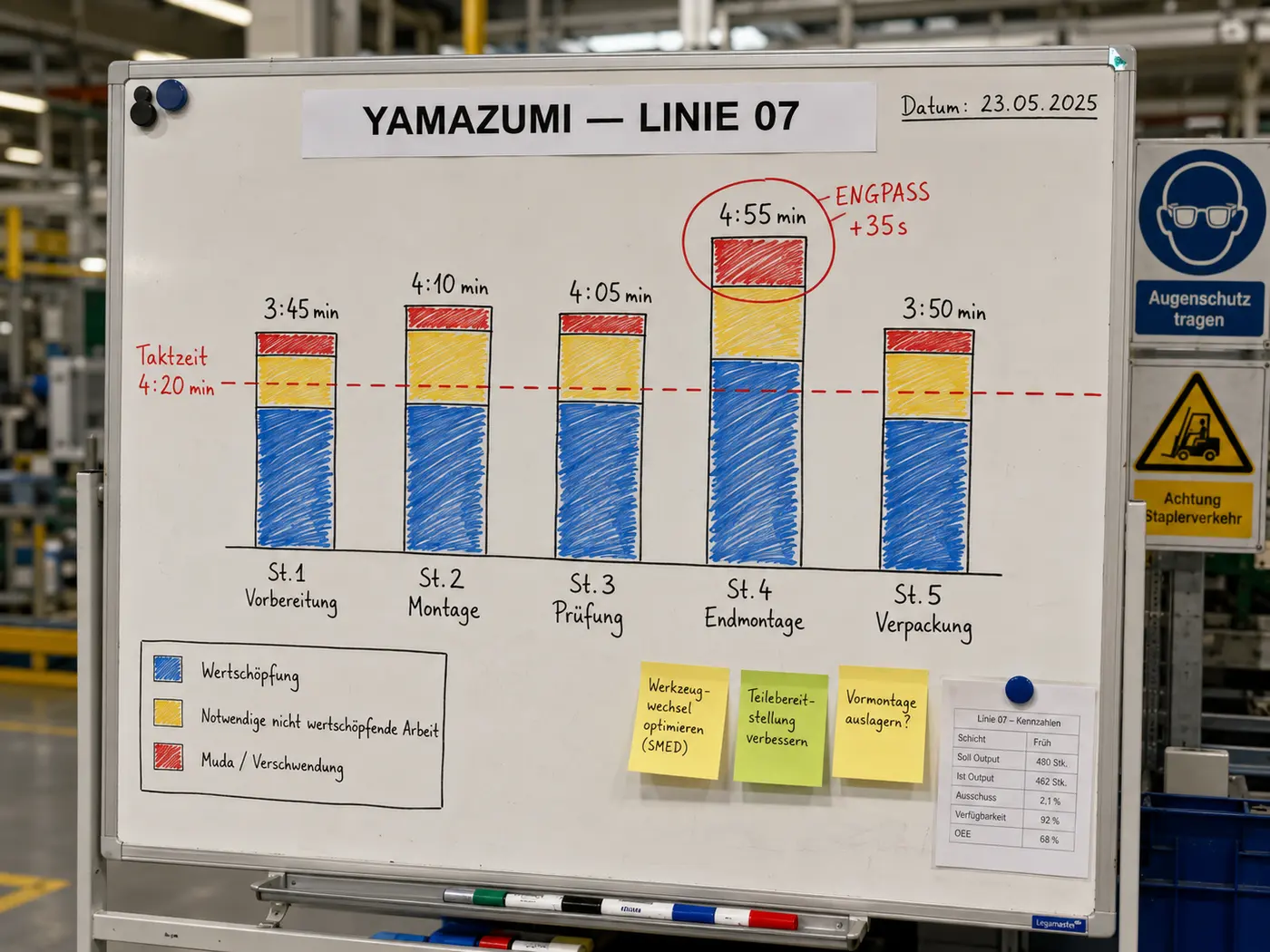 Yamazumi- und Qualitätsboard